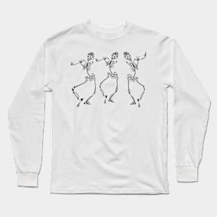 Three Dancing Skeletons Long Sleeve T-Shirt